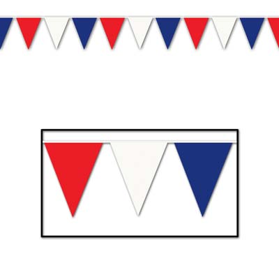 Picture of Beistle - 50702-RWB - Outdoor Pennant Banner- Pack of 12