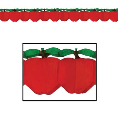 Picture of Beistle - 55541 - Tissue Apple Garland- Pack of 12