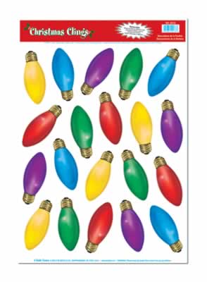Picture of Beistle - 22133 - Christmas Light Bulb Clings- Pack of 12