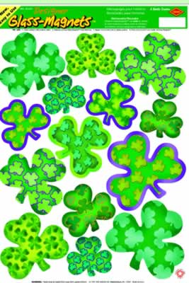 Picture of Beistle - 33129 - Irish-Mood Shamrock Clings- Pack of 12