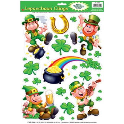 Picture of Beistle - 33905 - Leprechaun-Shamrock Clings- Pack of 12