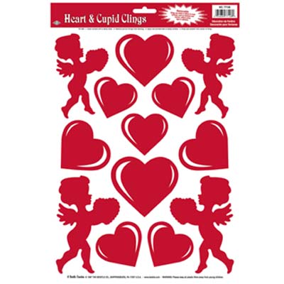 Picture of Beistle - 77128 - Heart And Cupid Clings- Pack of 12