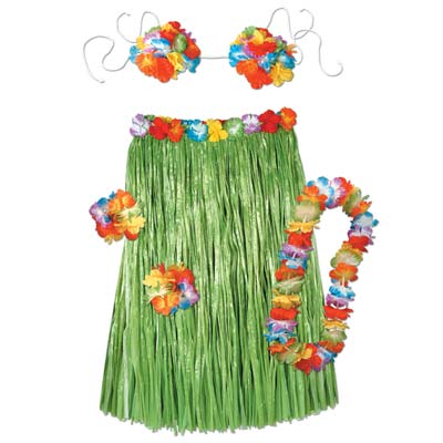 Picture of Beistle - 50493 - Child Complete Hula Outfit - 5 Pieces - Pack of 6