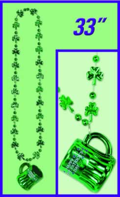 Picture of Beistle - 30599 - Shamrock Beads with Happy St Pats Mug- Pack of 12