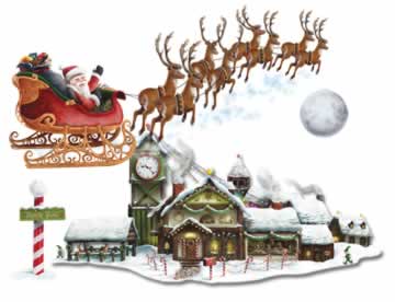 Beistle -  - Santas Sleigh And Workshop Props- Pack of 12