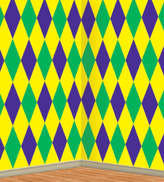 Picture of Beistle - 52043 - Mardi Gras Harlequin Backdrop - Pack of 6
