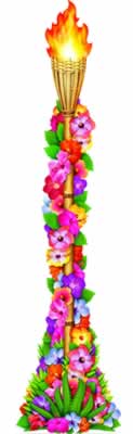 Beistle - 50468 - Jointed Floral Tiki Torch- Pack of 12