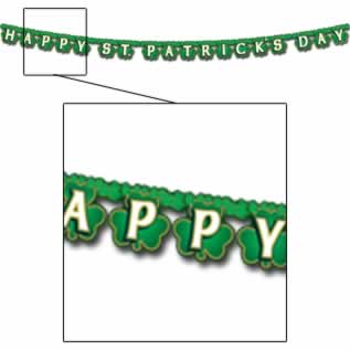 Picture of Beistle - 30223 - Shamrock Happy St Patricks Day Streamer- Pack of 12