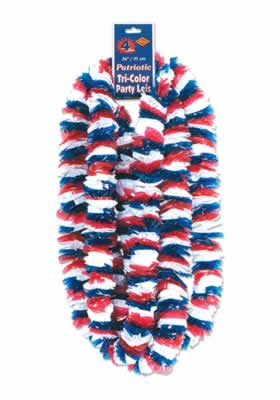 Picture of Beistle - 66367-4PK - Soft-Twist Patriotic Poly Leis- Pack of 12