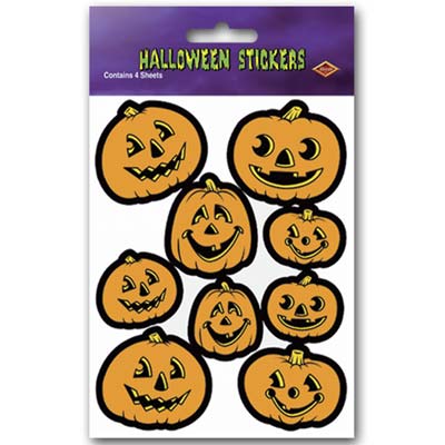 Picture of Beistle - 04001 - Jack-O-Lantern Stickers- Pack of 12