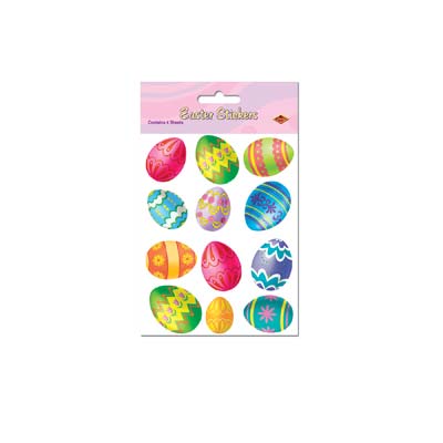 Picture of Beistle - 44005 - Color Bright Egg Stickers- Pack of 12