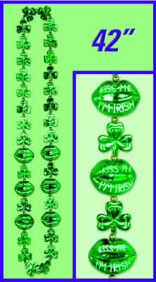 Picture of DDI 677692 Shamrock Beads with Kiss Me Lips Case of 12