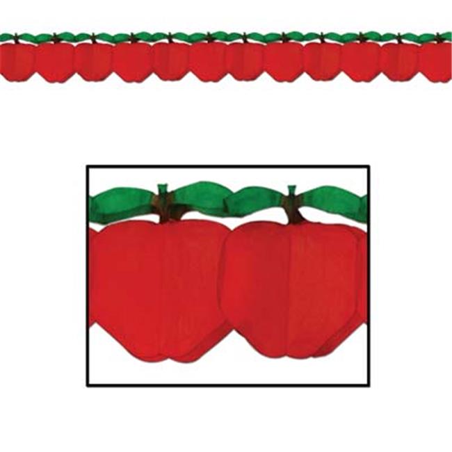 Beistle - 55541 - Tissue Apple Garland- Pack of 12
