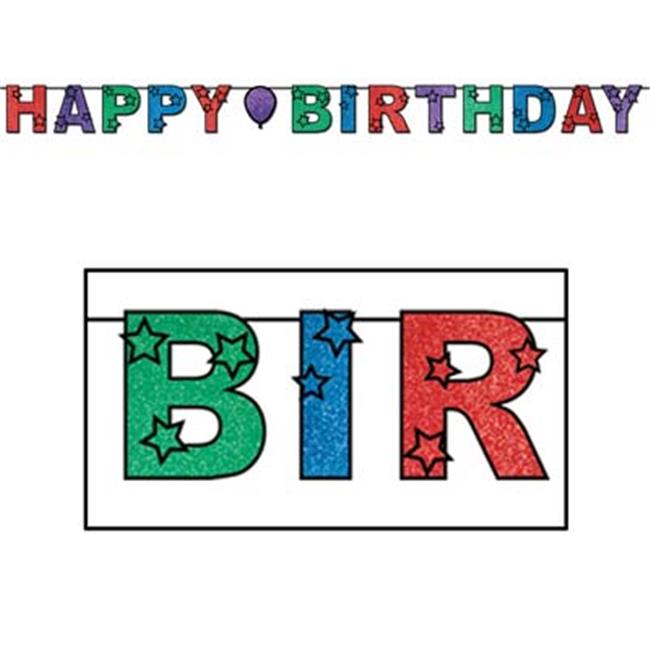 DDI 575121 Glittered Happy Birthday Streamer Case of 12
