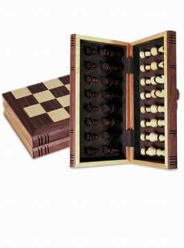 Picture of Sunnywood 3286 Wooden Folding Chess Set With Magnetic Closure - 12 Inch