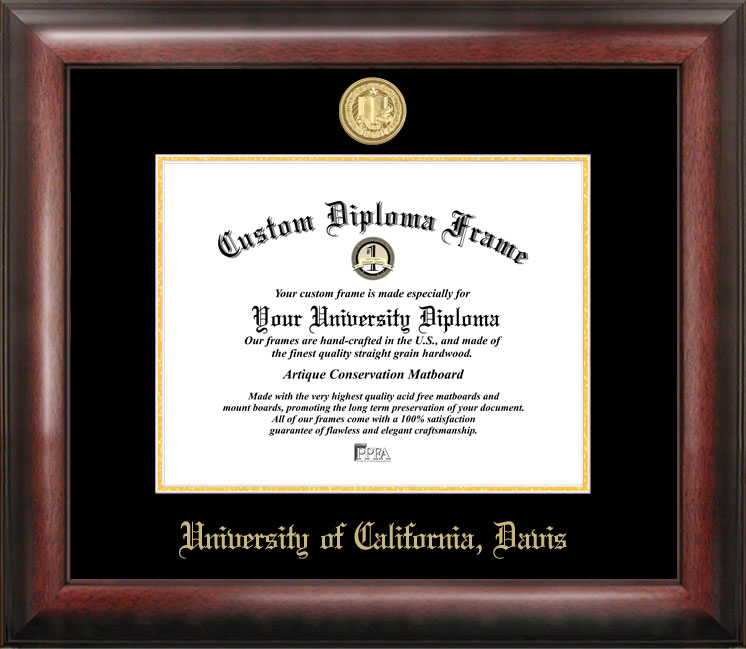 University of California  Davis Gold Embossed Diploma Frame