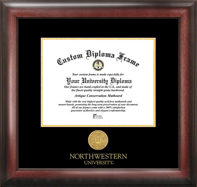 Northwestern  University Gold Embossed Diploma Frame