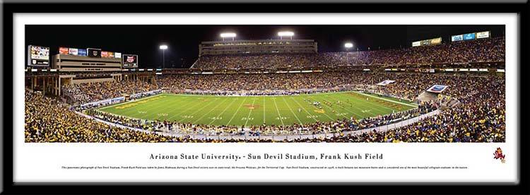 Picture of Campus Images AZ9941948FPP 13.5&quot; x 40&quot; Arizona State Sun Devil Framed Panoramic Stadium Print 1948U