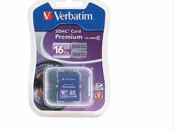 Picture of Verbatim Americas Llc 96808 16Gb Secure Digital Hi Cap Mem Cd Clas 6