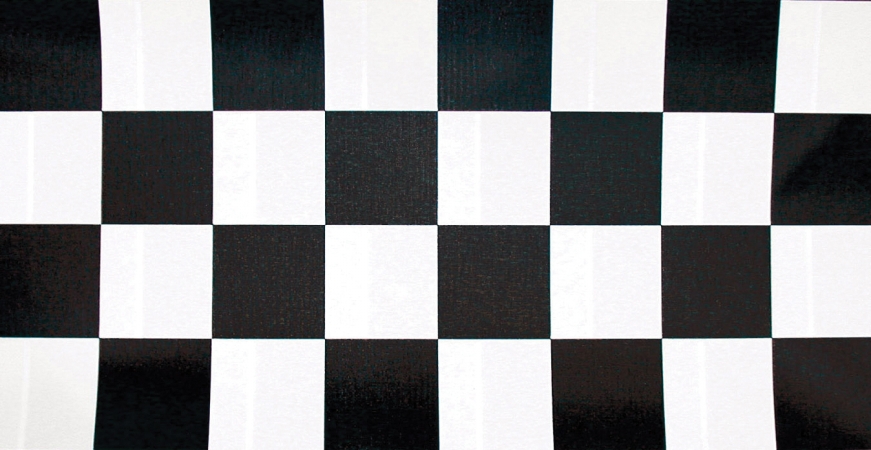 30 x 96 Inch Black Check Plastic Stay Put Table Cover - 12 Count