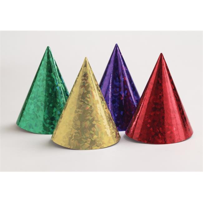 Creative Converting Assorted Prismatic Cone Hats 8 Count - Case of 6