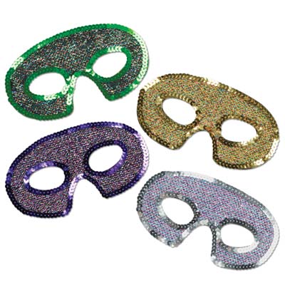 Picture of Beistle - 50147 - Sequin-Lame Half Masks- Pack of 12