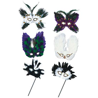 Picture of Beistle 50133 - Ultima Fanci-Feather Masks - Assorted Designs- Pack of 12