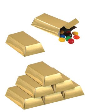 Picture of Beistle - 57495 - Gold Bar Favor Boxes- Pack of 12
