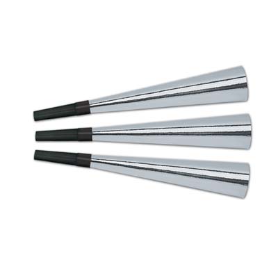 Beistle - Packaged Foil Horns - 9 Inches - Silver- Pack of 12