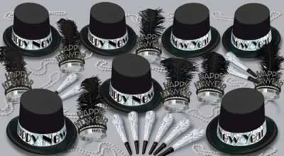 Beistle  - The Silver Top Hat Party Assortment For 50