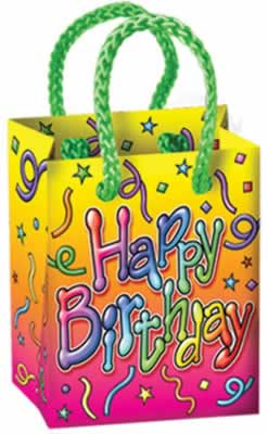 Picture of Beistle 50871 - Happy Birthday Mini Gift Bag Party Favors- Pack of 12