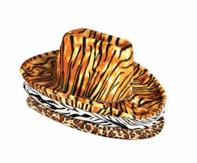 Picture of Beistle 60720-ASST - Animal Print Cowboy Hats - Pack of 6