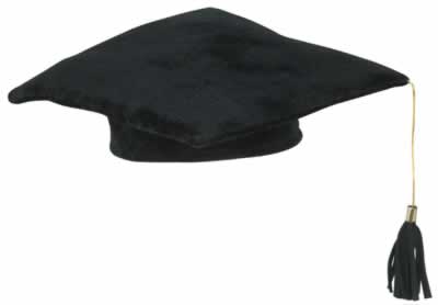 Picture of Beistle 50004-BK - Plush Graduate Cap - Black- Pack of 12