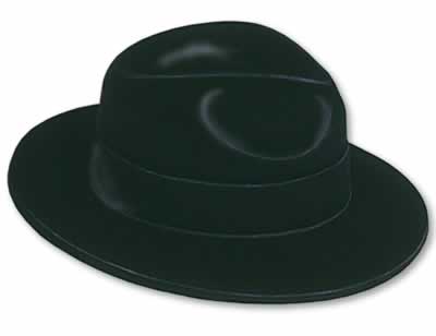 Beistle  Black Velour Fedora Pack of 24 - Black - Full head size