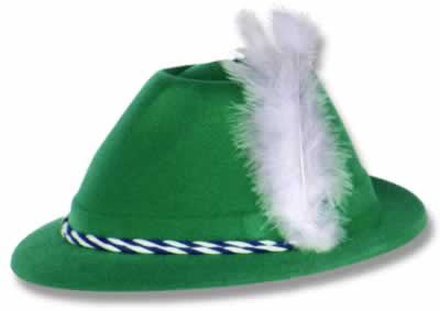 Beistle  - Green Velour Tyrolean Hat - Pack of 24