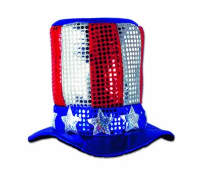 Picture of Beistle 60701 - Glitz N Gleam Uncle Sam Top Hat- Pack of 12