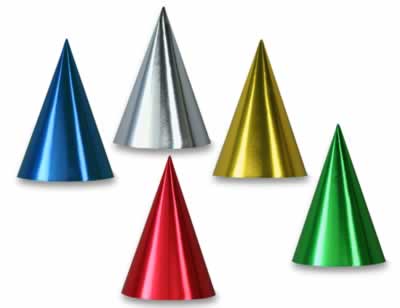 Picture of Beistle 66001 - Foil Cone Hats - Assorted Colors- Pack of 144