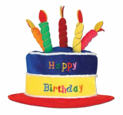 Picture of Beistle 60717 - Plush Happy Birthday Cake Hat- Pack of 12