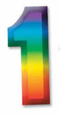 Beistle - 55076-1 - Multi-Color Plastic 3-D Number 1 - Pack of 24