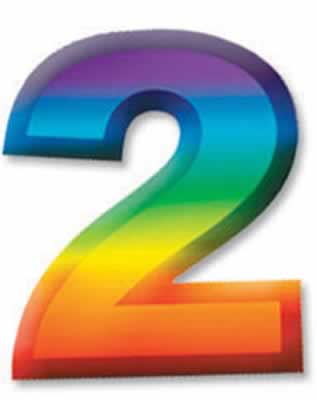 Beistle - 55076-2 - Multi-Color Plastic 3-D Number 2 - Pack of 24
