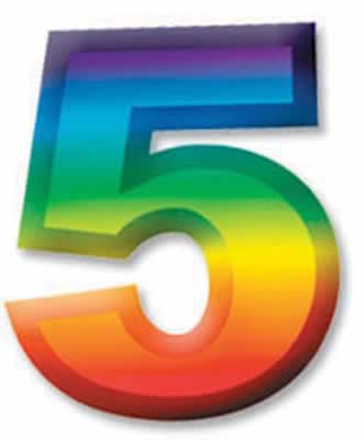 Beistle - 55076-5 - Multi-Color Plastic 3-D Number 5 - Pack of 24