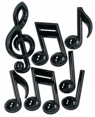DDI 1906686 Black Plastic Musical Notes Case of 12