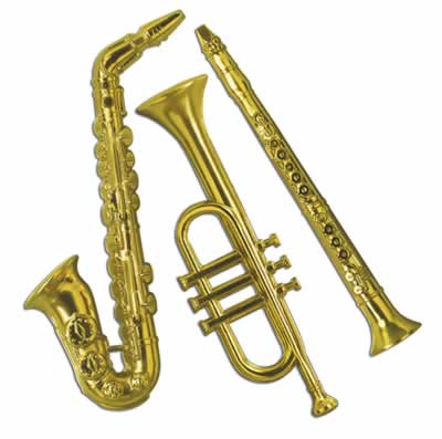 Beistle - 55879-GD - Gold Plastic Musical Instruments- Pack of 12