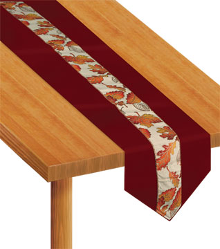 Picture of Beistle - 90187 - Autumn Leaves Fabric Table Runner - Pack of 6