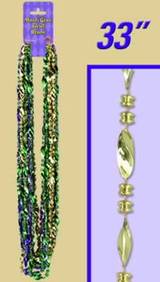 Picture of Beistle - 50571 - Mardi Gras Swirl Beads- Pack of 12