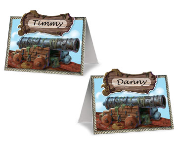 Picture of Beistle 50047 - Pirate Cannon Place Cards- Pack of 12