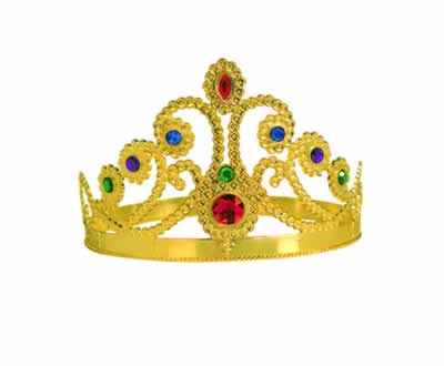 Picture of Beistle - 60251-GD - Plastic Jeweled Queens Tiara- Pack of 12
