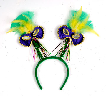 Picture of DDI 682087 Mardi Gras Mask with Feathers Boppers Case of 12