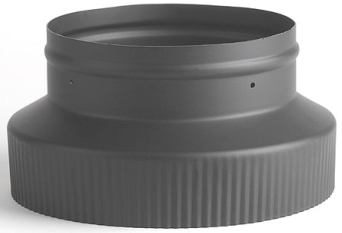 Picture of Selkirk Corporation 2846B 6 Inch  Female To 8 Inch  Male Heat-fab 22-ga Welded Black Stovepipe Reducer  Male End Is Crimped