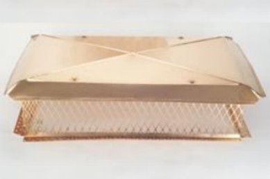Picture of Homesaver 13640 17 Inch x 41 Inch Model D Homesaver Copper Multi-flue Cap 18-ga 8 Inch High 3/4 Inch Mesh 24-ga Lid